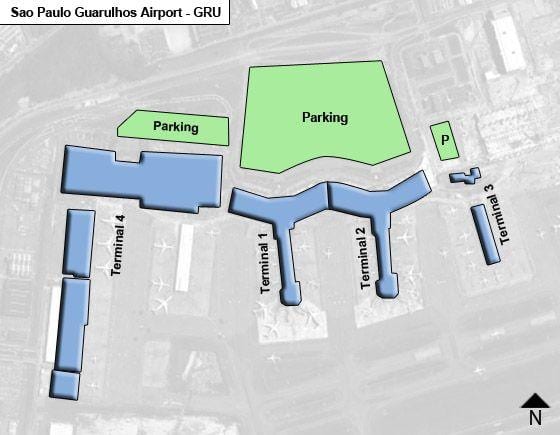 Sao Paulo guarulhos international airport terminal خريطة